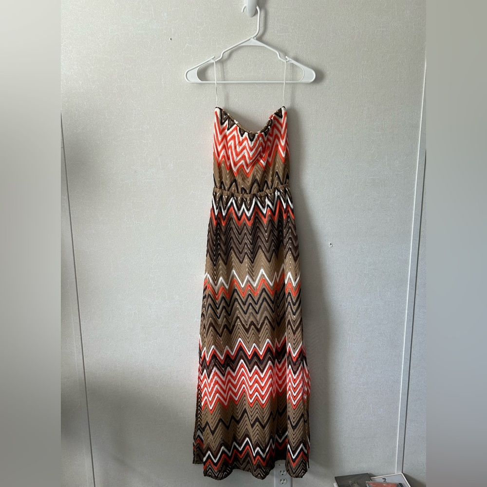 Hot Swag | Chevron Patterned Maxi Dress | Size Small